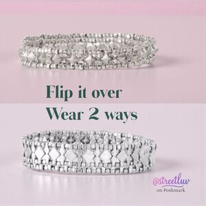 Stella & Dot Arrison Stretch Bracelet Silver